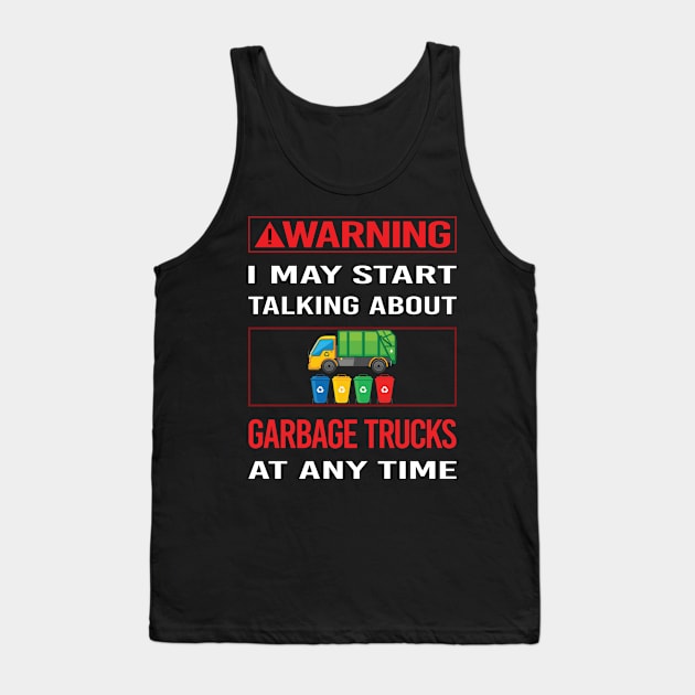 Red Warning Garbage Truck Trucks Tank Top by relativeshrimp